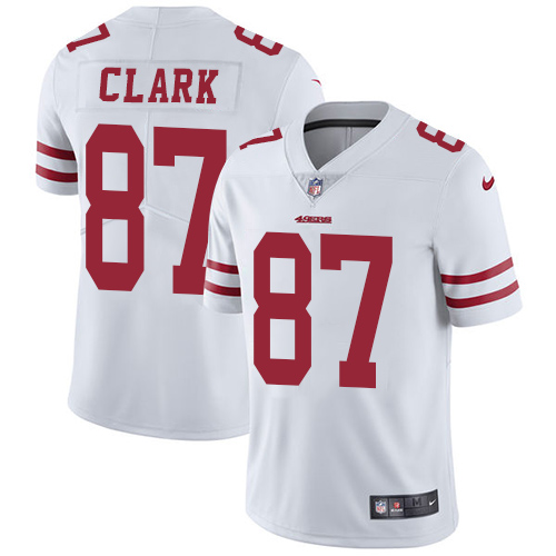 Nike 49ers #87 Dwight Clark White Men's Stitched NFL Vapor Untouchable Limited Jersey - Click Image to Close